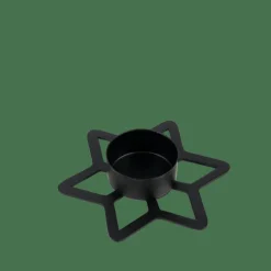 Sale CASA STAR Support Bougie Chauffe-plat Noir