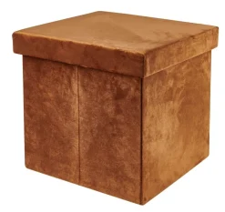 Hot CASA STOR Pouf Pliable Avec Rangement Caramel