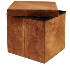 Hot CASA STOR Pouf Pliable Avec Rangement Caramel