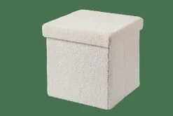 Best CASA STOR Pouf Pliable Avec Rangement Blanc