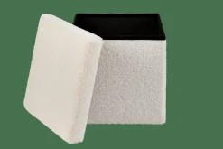 Best CASA STOR Pouf Pliable Avec Rangement Blanc