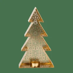 New CASA TREE Support Bougie Chauffe-plat Doré