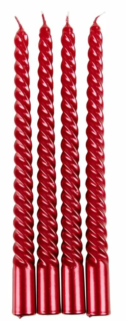 New CASA TWIST Bougies Torsadées Set De 4 Orange