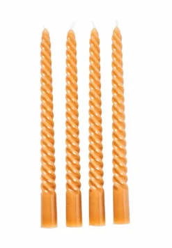 Outlet CASA TWIST Bougies Torsadées Set De 4 Rouge