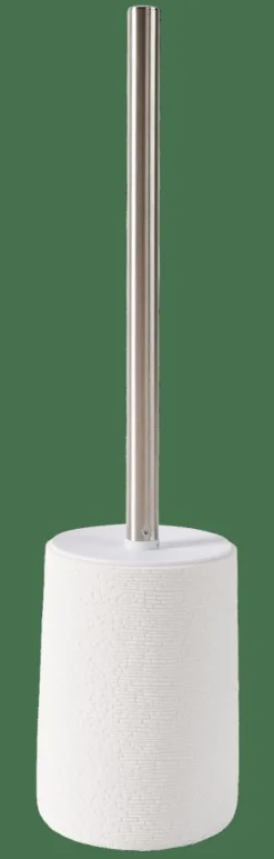 Discount CASA WHITE ELEGANCE Brosse WC Avec Support Blanc, Argent