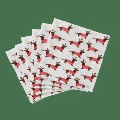 Discount CASA X-MAS DOG Set De 20 Serviettes Multicolore
