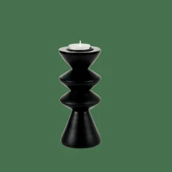 Outlet CASA ZIGZAG Support Bougie Chauffe-plat Noir
