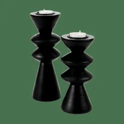 Outlet CASA ZIGZAG Support Bougie Chauffe-plat Noir